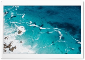 Blue Sea, Shore, Summer, Sea Foam 4K UHD Wallpaper for Widescreen and UltraWide Desktop, UltraHD TV, Smartphone, Tablet