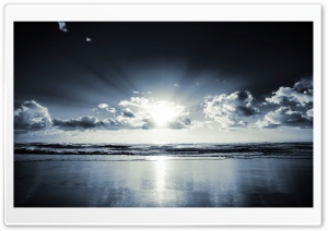 Blue Sunshine On The Beach Ultra HD Wallpaper for 4K UHD Widescreen desktop, tablet & smartphone