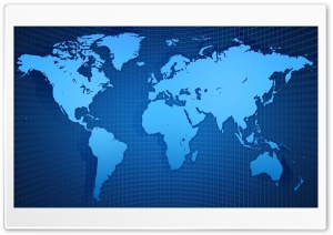 Blue World Map Ultra HD Wallpaper for 4K UHD Widescreen desktop, tablet & smartphone