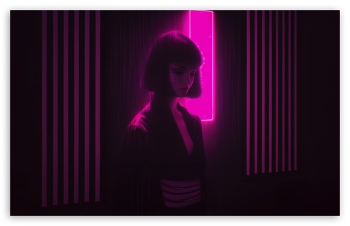 Blunt Bob Girl in Dark Pink Neon Lighting UltraHD Wallpaper for UHD 16:9 ; HD 16:9 ; UltraWide 21:9 24:10 32:9 32:10 ; Widescreen 16:10 5:3 ; Fullscreen 4:3 5:4 3:2 ; Tablet 1:1 ; Mobile 9:16 9:19.5 9:20 10:16 2:3 3:5 3:4 ; Dual 16:10 5:3 16:9 4:3 5:4 3:2 ;