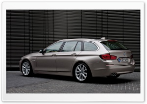 BMW 5 Series Touring 520D In Milano Beige   Rear Angle Ultra HD Wallpaper for 4K UHD Widescreen desktop, tablet & smartphone
