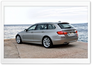 BMW 5 Series Touring 520D In Milano Beige   Seaside 4K UHD Wallpaper for Widescreen and UltraWide Desktop, UltraHD TV, Smartphone, Tablet