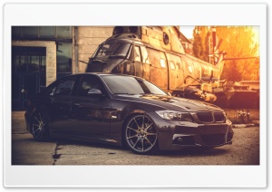 BMW And Helicopter 4K UHD Wallpaper for Widescreen and UltraWide Desktop, UltraHD TV, Smartphone, Tablet