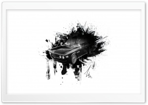 BMW E9 COUPE Ink-Splatter Ultra HD Wallpaper for 4K UHD Widescreen desktop, tablet & smartphone