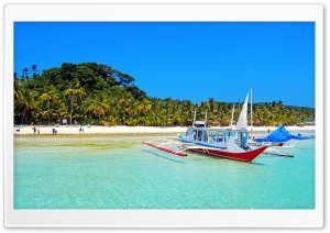 Boat On Beach Tropics Ultra HD Wallpaper for 4K UHD Widescreen Desktop, Lockscreen, Screensaver, TV, Tablet, Smartphone