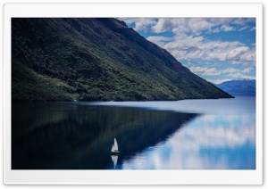 Boat On Mountain Lake Ultra HD Wallpaper for 4K UHD Widescreen desktop, tablet & smartphone