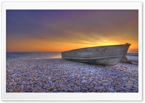 Boat On Pebbles Beach Ultra HD Wallpaper for 4K UHD Widescreen desktop, tablet & smartphone