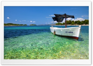 Boat On Tropical Beach Ultra HD Wallpaper for 4K UHD Widescreen desktop, tablet & smartphone