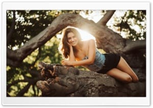 Boho Woman on a Tree 4K UHD Wallpaper for Widescreen and UltraWide Desktop, UltraHD TV, Smartphone, Tablet