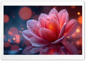 Bokeh, Flower, Magic, Dreamlike, Background, Pink Flower, Glitter 4K UHD Wallpaper for Widescreen and UltraWide Desktop, UltraHD TV, Smartphone, Tablet