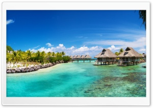 Bora Bora Bungalows Ultra HD Wallpaper for 4K UHD Widescreen desktop, tablet & smartphone