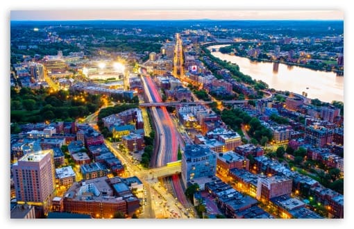 Boston Skyline Aerial View UltraHD Wallpaper for UHD 16:9 ; HD 16:9 ; UltraWide 21:9 24:10 ; Widescreen 16:10 ; Tablet 1:1 ;