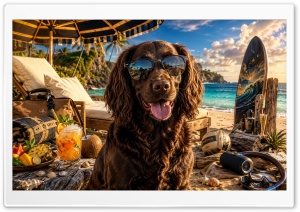 Boykin Spaniel Dog on the Beach 4K UHD Wallpaper for Widescreen and UltraWide Desktop, UltraHD TV, Smartphone, Tablet