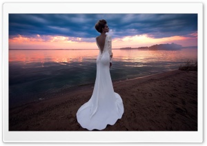 Bride, Beach Wedding Ultra HD Wallpaper for 4K UHD Widescreen desktop, tablet & smartphone