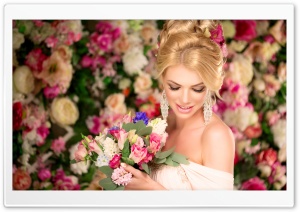Bride, Flowers Background Ultra HD Wallpaper for 4K UHD Widescreen desktop, tablet & smartphone
