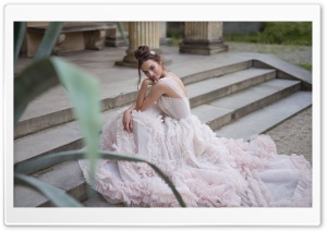 Bride in a Beautiful Dress, Stairs Ultra HD Wallpaper for 4K UHD Widescreen desktop, tablet & smartphone
