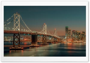 Bridge, City, Night Lights, Urban, Travel, Visit 4K UHD Wallpaper for Widescreen and UltraWide Desktop, UltraHD TV, Laptop, Tablet, Smartphone