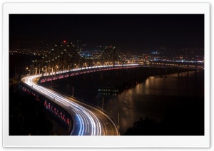 Bridge Night Lights Long Exposure Ultra HD Wallpaper for 4K UHD Widescreen desktop, tablet & smartphone