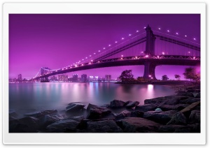 Bridge, Purple Light Ultra HD Wallpaper for 4K UHD Widescreen desktop, tablet & smartphone