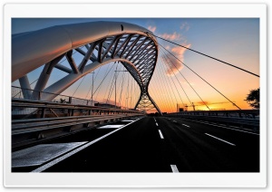 Bridge Sunset Black Road Ultra HD Wallpaper for 4K UHD Widescreen desktop, tablet & smartphone