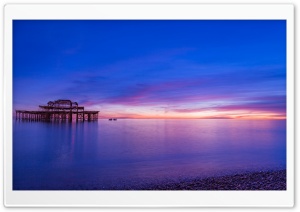 Brighton Pier Sunset Ultra HD Wallpaper for 4K UHD Widescreen desktop, tablet & smartphone