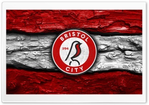 Bristol City FC Wooden Logo 4K UHD Wallpaper for Widescreen and UltraWide Desktop, UltraHD TV, Smartphone, Tablet