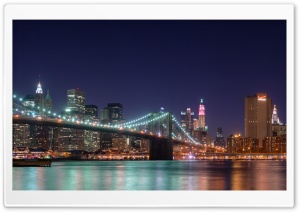 Brooklyn Bridge at Night Ultra HD Wallpaper for 4K UHD Widescreen desktop, tablet & smartphone