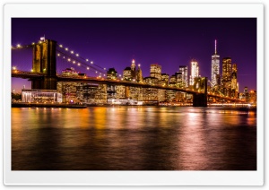 Brooklyn Bridge at Night Ultra HD Wallpaper for 4K UHD Widescreen desktop, tablet & smartphone