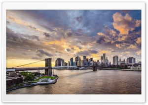 Brooklyn Bridge East River Manhattan New York Ultra HD Wallpaper for 4K UHD Widescreen desktop, tablet & smartphone