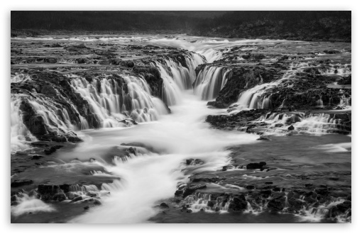 Bruarfoss Waterfall, Iceland, Black and White UltraHD Wallpaper for UHD 16:9 ; HD 16:9 ; UltraWide 21:9 24:10 32:9 32:10 ; Widescreen 16:10 ; Tablet 1:1 ; Mobile 9:16 9:19.5 9:20 9:21 9:22 ; Dual 16:10 16:9 ; Triple 16:10 16:9 ;