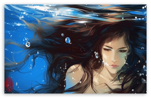Brunette girl under water UltraHD Wallpaper for Wide 16:10 Widescreen WHXGA WQXGA WUXGA WXGA ;