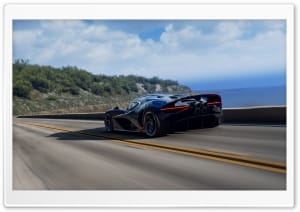 Bugatti Destrier Rear View on Coastal Road 4K UHD Wallpaper for Widescreen and UltraWide Desktop, UltraHD TV, Smartphone, Tablet