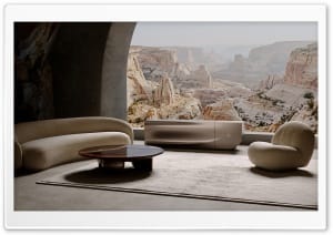 Bugatti Home Luxury Living in Desert Canyon 4K UHD Wallpaper for Widescreen and UltraWide Desktop, UltraHD TV, Smartphone, Tablet