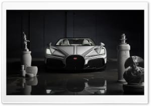Bugatti W16 Mistral Porcelain One Off Hypercar 4K UHD Wallpaper for Widescreen and UltraWide Desktop, UltraHD TV, Smartphone, Tablet