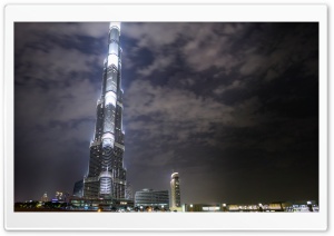 Burj Khalifa At Night Ultra HD Wallpaper for 4K UHD Widescreen desktop, tablet & smartphone