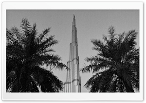 Burj Khalifa Black And White Ultra HD Wallpaper for 4K UHD Widescreen desktop, tablet & smartphone