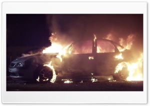 Burning Car 4K UHD Wallpaper for Widescreen and UltraWide Desktop, UltraHD TV, Smartphone, Tablet