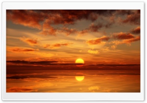 Burning Sunset Reflection Ultra HD Wallpaper for 4K UHD Widescreen desktop, tablet & smartphone