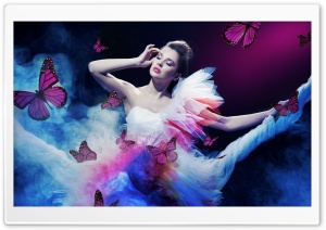 Butterflies And Girl Ultra HD Wallpaper for 4K UHD Widescreen desktop, tablet & smartphone