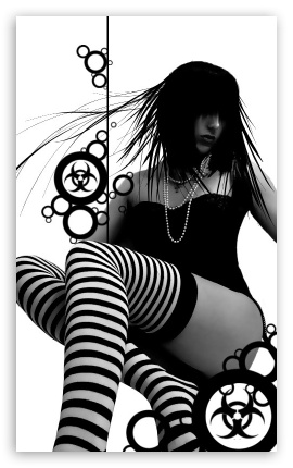 BW Girl UltraHD Wallpaper for Mobile 5:3 3:2 - WGA DVGA HVGA HQVGA ( Apple PowerBook G4 iPhone 4 3G 3GS iPod Touch ) ;