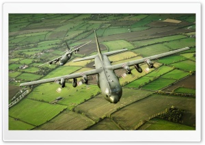 C-130K Hercules Military Transport Aircraft Ultra HD Wallpaper for 4K UHD Widescreen desktop, tablet & smartphone
