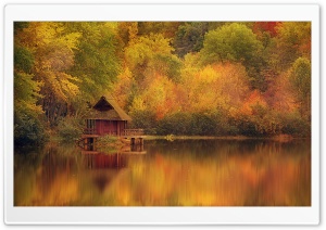Cabin Retreat In Autumn Ultra HD Wallpaper for 4K UHD Widescreen desktop, tablet & smartphone