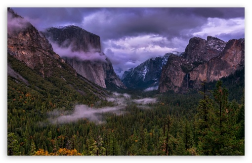 California Yosemite National Park Clouds Over Forest UltraHD Wallpaper for HD 16:9 ; Widescreen 16:10 5:3 ; Fullscreen 4:3 3:2 ; Tablet 1:1 ;