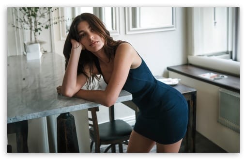 Camila Morrone CK Sculpt Denim Bodycon Dress UltraHD Wallpaper for UHD 16:9 ; HD 16:9 ; UltraWide 21:9 24:10 ; Widescreen 16:10 ; Tablet 1:1 ;