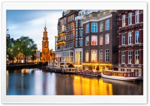 Canals of Amsterdam, Netherlands Ultra HD Wallpaper for 4K UHD Widescreen desktop, tablet & smartphone