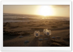 Candles On The Beach Ultra HD Wallpaper for 4K UHD Widescreen desktop, tablet & smartphone