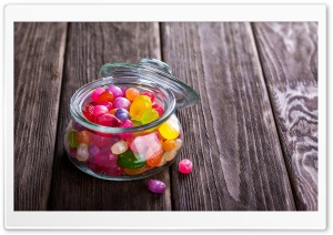 Candy Jar Colorful Candies Fruit Flavors Ultra HD Wallpaper for 4K UHD Widescreen desktop, tablet & smartphone