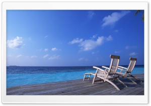 Canvas Chairs On Tropical Island Ultra HD Wallpaper for 4K UHD Widescreen desktop, tablet & smartphone