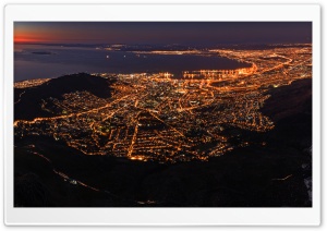 Cape Town Cityscape at Night 4K UHD Wallpaper for Widescreen and UltraWide Desktop, UltraHD TV, Smartphone, Tablet