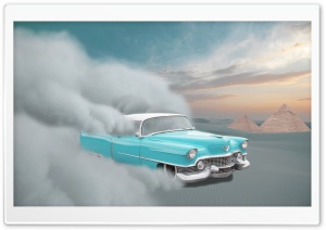 Car Cadillac Desert Sand Sandstorm Sunset Ultra HD Wallpaper for 4K UHD Widescreen desktop, tablet & smartphone